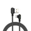 Double Elbow with Light Woven Mobile Game Special Data Cable 90-Degree Right Angle Suitable for Apple Mobile Phone Charging Cabl. 