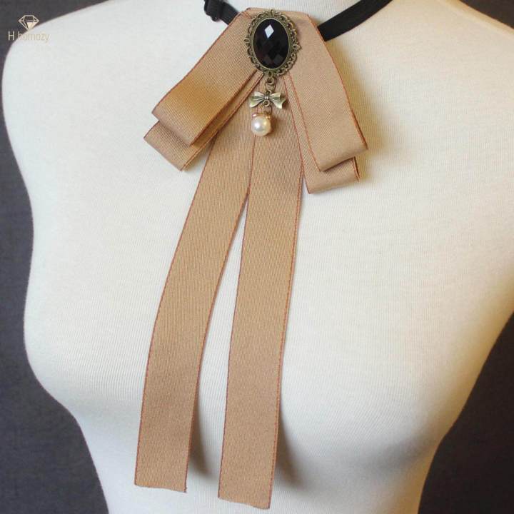 Ribbon%20Bow%20Tie%20Brooch%20Pre%20Tied%20Ties%20Bead%20Decorative%20Bowties%20Ribbon%20Brooches%20Neck%20Tie%20Bowknot%20Brooch%20Pin%20for%20Lady%20Daily%20Use%20Graduation%20Blouse%20-%20Image%206