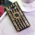 Samsung_ Galaxy Note 8 Cover - Design 2 - 3D illusion Gold Flowers Soft Trunk Case With Ring Holder. 