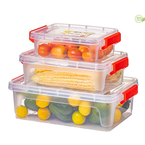 1. Introducing the Fit Container, a vibrant red plastic storage ...