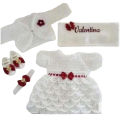 Woolen Baby Frock, Crochet Frock Full Set (Every Size And Color Available). 