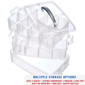Multipurpose Multilayer Stackable Storage Container Box Organizer with Adjustable Compartments, Plastic Organizer Box Transparent Storage Case for Art Crafts, Jewelry, Screws, First Aid Medicines, Fuse Beads, Kids Toys and more. 