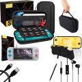 Orzly Switch Lite Accessories Bundle Case & Screen Protector for Nintendo Switch Lite Console, USB Cable, Comfort Grip Case, Headphones, Thumb-Grip Pack. 