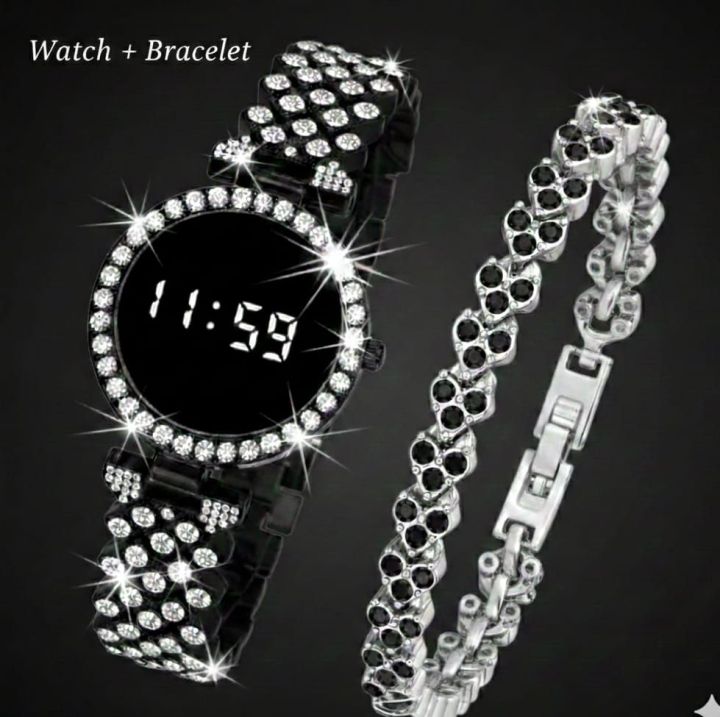Diamond%20Digital%20Touch%20Screen%20LED%20Watch%20For%20Girls%20With%20Bracelet%20-%20Wrist%20Watches%20in%20Round%20and%20Square%20Dial%20For%20Women's%20With%20Diamond%20Stainless%20Steel%20Chain%20-%20Ladies%20Silver%20Jewellery%20Watches%20-%20Image%202