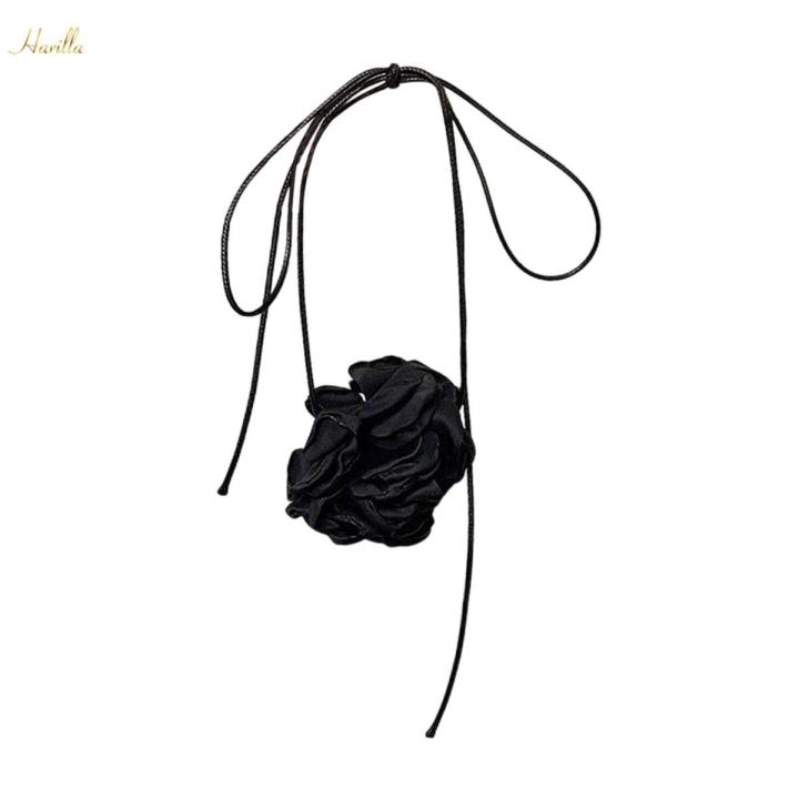Flower Choker Necklace for Women Neck Flower Choker Party Festival Halloween Black