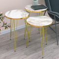 1 Pcs / 2 pcs /Set of 3 Round Coffee Table HIGH Gloss Nesting End Tables - Round Wood Stacking Coffee Side Accent Tables with Metal Legs for Living Room, Home Office, Nightstands for Bedroom, Sturdy Easy Assembly - 3 Piece Modern Nesting Table Living Room. 