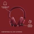 Urbanista Wireless Over Ear Bluetooth Headphones, 50 Hours Play Time, Active Noise Cancelling Wireless Headset with Microphone, On Ear Detection with Carry Case, Miami, Ruby Red. 