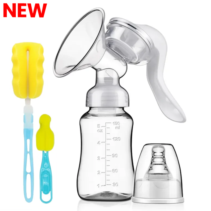 Nakson Manual Massage Milk Breast Pump baby bottle (Single), Hand Pump for Breastfeeding