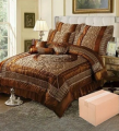 Elegance Bridal Bed Set - Luxurious Satin & Lace with Embroidered Details Bed Set Fancy Bridal Bed Sheet Set Pillow Cover Cushion Cover Neck Roll Set of 8 Pieces. 