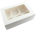 Bizlink Enterprises-Pack of 20 Box 6 hole Food Grade Cupcake Cake Packaging Box with 6 cavity liner clear PVC window for Handmade Baking  gift box. 
