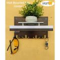 Coat key chain hanging rack in lasani wood sheet. 
