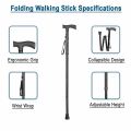 Foldable Walking Stick Folding Cane Aluminum body with Adjustable height 33 to 37 inches for Men Women Lightweight Anti Shock Rubber Base for Walking Treking Hiking Traveling - Red. 