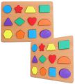 Wooden Geometric Shape Puzzle for Kids, Preschool Educational Teaching Toy for Boys and Girls (Geometrical Shapes). 