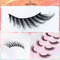 RED SIREN Cat Eye Lashes 5 Pairs Winged Wispy Natural False Eyelashes Makeup Fox Eye Faux Mink Eyelashes. 