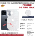 APPLE iPhone 14 Pro Max Back Protector Sheet Wrap FULL COVER. 