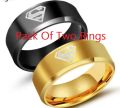 Pack Of 2 Rings Superman Logo Band Ring For Girls and Boys. 