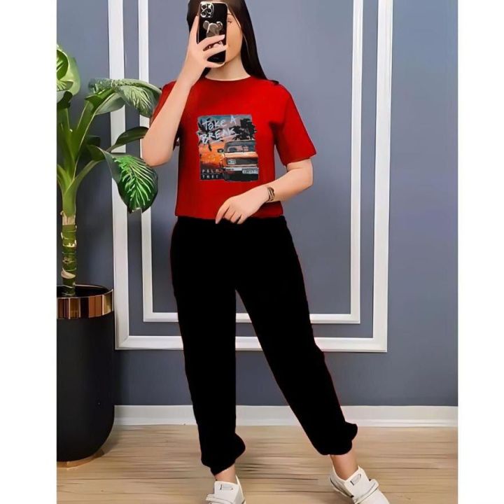 Stylish Summer Printed Tracksuit For Girls Womens Soft and