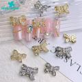 Green Home Bow Nail Charm Exquisite Shape Nail Accessories Sparkling Manicure Bow Charm. 