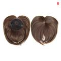 New eamle ilk-Bae Hair Topper Fringe Hairpiece traight Clip in Forehead Topper with Wipy Bang Extenion. 