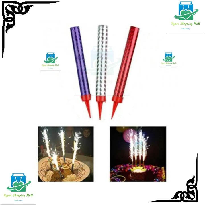 Pack of 3 Sparkle Candle For Birthday Cake-  Sparkling Candles for Birthday party cake, birthday cake