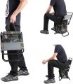 LEADALLWAY  Fishing Chair with Cooler Bag Compact Fishing Stool Foldable Camping Chair. 