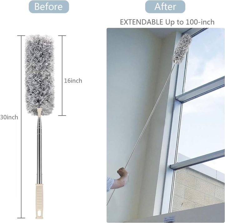 Microfiber%20Duster%20with%20Extension%20Pole%20Stainless%20Steel%2030%20to%20100%20with%20Bendable%20Head%20Extendable%20Long%20Fan%20Duster%20for%20Cleaning%20Ceiling%20Fan%20High%20Ceiling%20Keyboard%20Furniture%20Cars%20Gray%20-%20Image%202