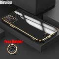 Biruiqu for VIVO Y02T / VIVO Y02 Back Cover Luxury 6D Plating Frame Shiny Bling Phone Pounch Soft Silicone Square Phone Case. 