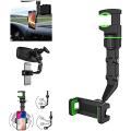 Universal Clip Mobile Phone Holder Multi-Joint Flexible Adjustment 360 Degree Rotatable Multi Scene Rearview Mirror Back Use For Multi Purpose. 