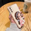 chenyyka For vivo Y12A Case Thin Side Edge Square New Design Phone Cases Cartoon Cute Girl Plating Pattern Silicone Casing Full Back Cover Camera Protection Shockproof Softcase. 