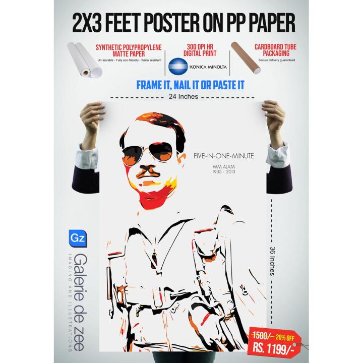 MM Alam 24x36 Inches Poster on Synthetic PP (Polypropylene) Un-tearable, Fully Eco-Friendly, Water Resistant Paper with Konica Minolta Digital Printing (Unframed)