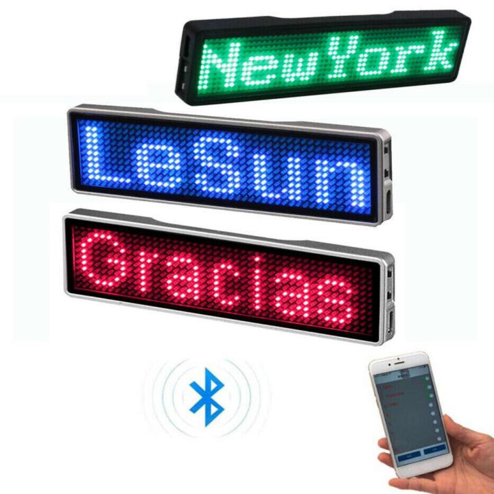 Customizable LED badge holder Multicolor Lightweight LED display name tag -efficient Portable Digital programmable badge for