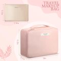 Waterproof Makeup Storage Bag with Pouch 2 in 1 | Makeup Brushes Bag & Toiletries Organizers with Full of Storage | Cosmetic Brush Kit | Make Up Bags Pouch with Zipper For Travelling | Multipurpose Traveling Cosmetic Bags for Women Beauty Bag. 