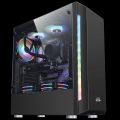 DEFENDER BLACK GAMING PC CASE WITH 3 RGB DUAL FRONT RGB STRiP. 