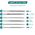 TOTAL 6pcs 140mm File Set with Two Color Handle THT91462. 