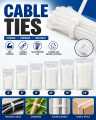 White Nylon Cable Ties Pack | Heavy Duty Zip Ties | 4", 6", 8", 10", 12", 14" | Self Locking Wire Cable Organizer. 