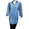 Cherish : Blue Denim casual Dress Women top perfect Style long top Jeans women denim shirts Dress Fashion Button Bustier Party. 