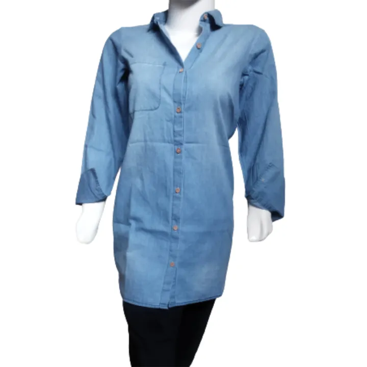 Cherish%20:%20Blue%20Denim%20casual%20Dress%20Women%20top%20perfect%20Style%20long%20top%20Jeans%20women%20denim%20shirts%20Dress%20Fashion%20Button%20Bustier%20Party%20-%20Image%202