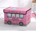 School Bus Treasure Box for Classroom, Foldable Chest Storage Box Toy Box Chest with Lid Treasure Storage Organizer Bin for Kids Teachers Toy Prizes Awards for Students. 