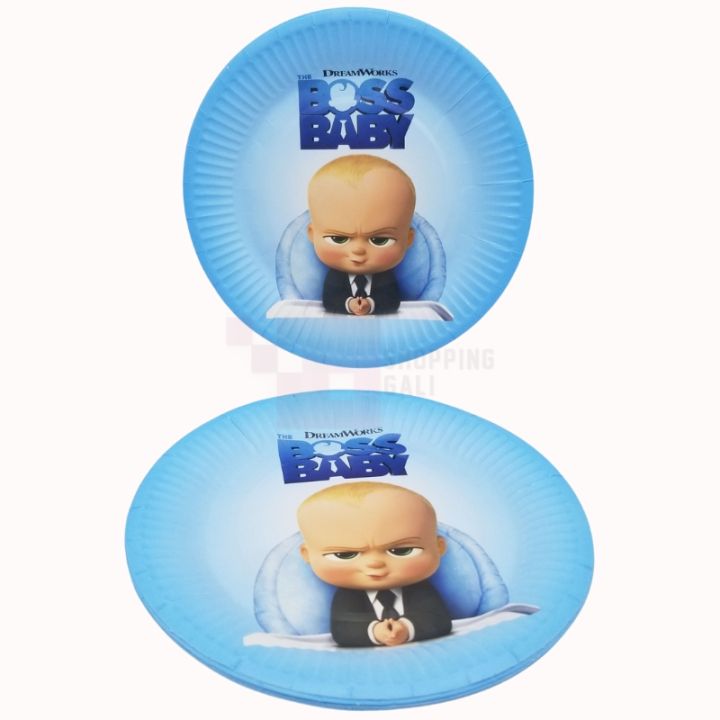 BOSS BABY PLATES - PACK OF 10 BOSS BABY THEME PAPER PLATES - BOSS BABY BIRTHDAY