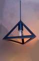 Triangle Shape Hanging Light - Hanging Lamp - Ceiling Light - Pendant Lamp - Pendant Light - With Retro E27-ST64 Edison Bulb - Filament Bulb - LED Light. 