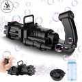 8 Hole Bubble Machine Massive Bubble Gattler Toygun With Bubble liquid for Kids Automatic Electric Bubble Maker Machine - Black. 