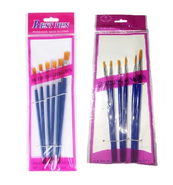 Pack of 6 Paint Brushes - High Quality Paint Brushes Set - Acrylic Artist Paint Brush Set - Oil Painting Brush - Multipurpose Brushes -Craft Paint Brushes