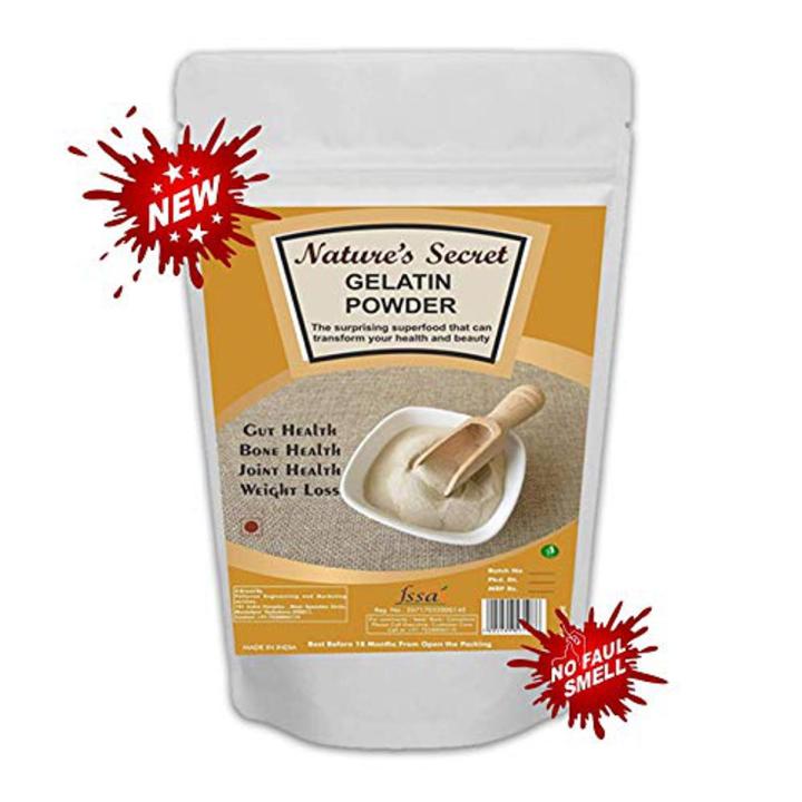 Nature's Secret Gelatin Powder (Granules) Improved International Quality For Face Mask Hair Removal, Jelly Making, Joint Pain/No Foul Smell, Unflavored, Yellow, 200 g