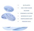 Baby Products Silicone Plate Tableware, 3 Section Oval Baby Feeding Plate, Spill-proof Children's Catering Food Grade Baby Suction Cup. 