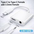 USB Type C to 3.5mm Audio Adapter With Charging Port 2 in 1 Dual Port Aux Headphone Jack Connector For Type-C Models | Earphone Converter Aux Audio Sound Cable With Type-C Charging Jack Headset Splitter Music Converter - High Quality. 
