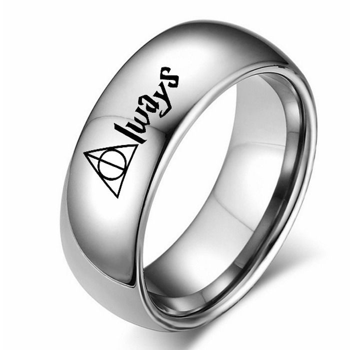 [ New ] Harry Potter Ang Deathly Hallows Logo Ring  ALWAY Ring   Couple's ring   Titanium Steel Men and Women Couple Rings
