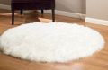 Faux Sheepskin Rug Ivory White Sheep Foot Door Mat Rug Round Shape 30inch x 30inch. 