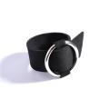 【Hengli jewelry story】MAA-OE Punk Black Bracelets Big Round Leather Bangle Bracelet Wristband Metal Party Gift Wholesale BA-132. 