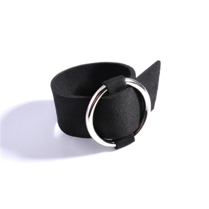 【Hengli jewelry story】MAA-OE Punk Black Bracelets Big Round Leather Bangle Bracelet Wristband Metal Party Gift Wholesale BA-132