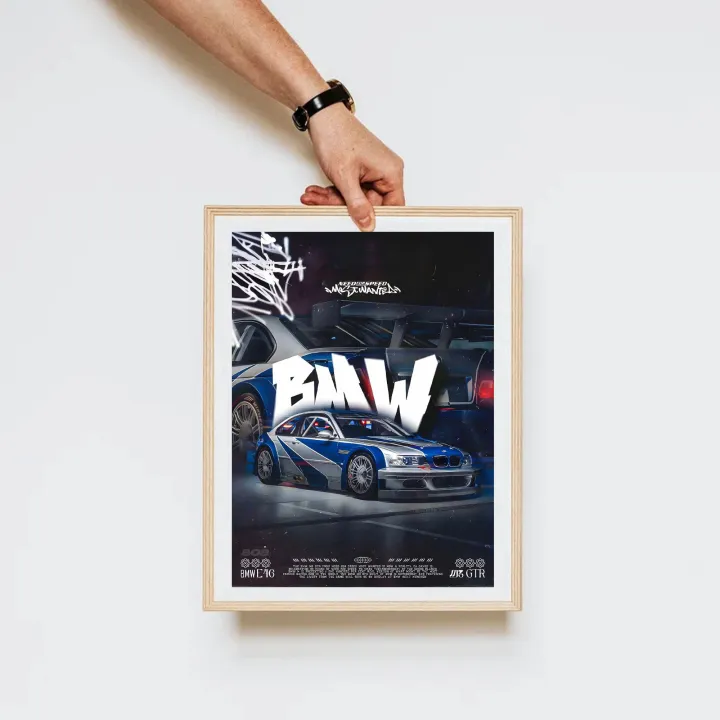 BMW%20M3%20GTR%20Poster%20Wall%20Art%20With%20Frame%20%7C%20Need%20For%20Speed%20Most%20Wanted%20Edition%20%7C%20Gaming%20Room%20&%20Home%20D%C3%A9cor%20%7C%20Craftoria%20Exclusive%20-%20Image%202